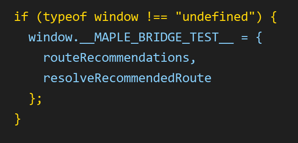 Exported testable functions on the window object